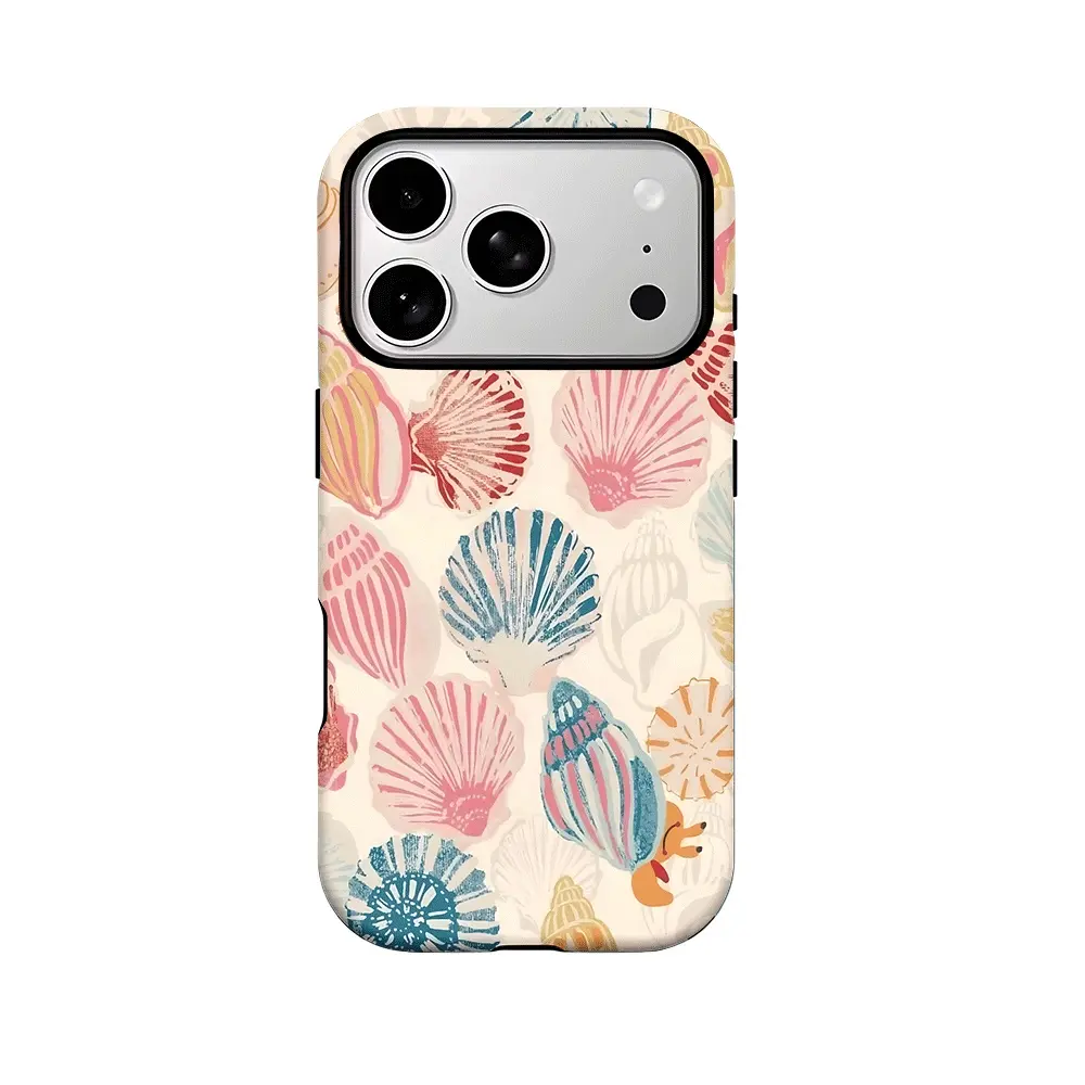 Phone Case: One Piece of a Unique Ocean-Themed Conch Shell Case, Featuring a Simple And Stylish Two-In-One Design. This Tough, Dual-Layered Case Is Built for Durability And Drop Protection, for iPhone Models 17, 16, 15, 14, 13, 12, 11, 8, 7, X