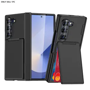 for Samsung Galaxy Z Fold 7, Fold 6 Protective Case Casing, with Card Holder(2 Cards)[Kickstand] [Hinge Protection] Military Grade Drop Protection Shockproof, Case for Samsung Galaxy Z Fold7 Accessories