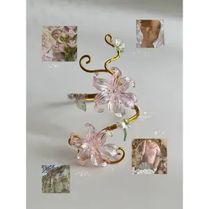 Handmade Arm Cuffs – Beaded Upper Arm Bracelet with Charms, Aesthetic Festival Jewelry, Concert Jewelry