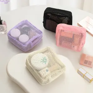 2026 New Dopamine Color Box Bag, Large Capacity Portable Mesh Makeup Pouch, Multi-Use Organizer for Lipsticks & Feminine Hygiene Products, Lightweight Breathable Bag Perfect for Daily Outings & Travel,summervibes