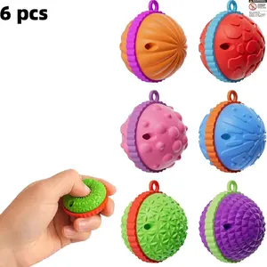 Fidget Toys for Adults & Kids, 6pcs Textured Sensory Balls for Stress Relief, Anxiety Autism Adhd, Travel Essentials, School Prizes, Stress Relieving Accessory