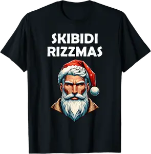 Skibidi Rizzmas Santa Brainrot Christmas Funny T-Shirt - Andrewzhang Shop 86B0DP7ZH378