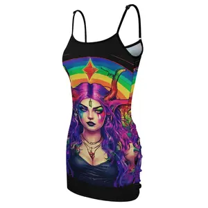 Women's Slim Sexy Package Hip Skirt Casual Dress 90% Polyester 10% Spandex Soft Breathable Basic Body-Hugging with Adjustable Spaghetti Straps for Summer Womenswear