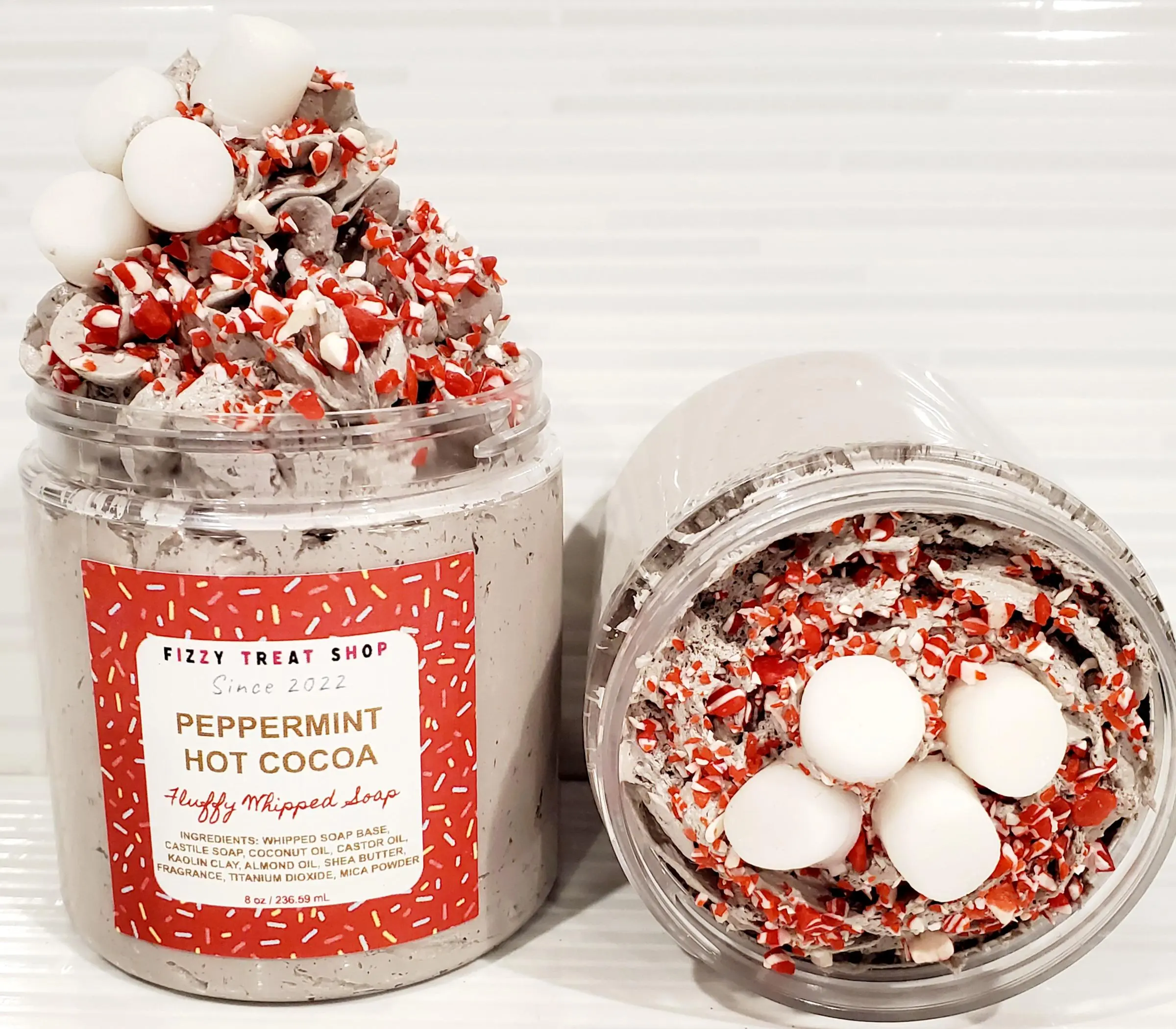 Peppermint Hot Cocoa | Fluffy Whipped Soap | Sugar Scrub