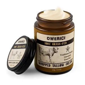 Beef Tallow for Skin, 5.3 OZ Organic Whipped Moisturizer with Grass Fed Beef Tallow Face Moisturizer- Face & Body Cream for Dry, Sensitive Skin, All Natural Hydration