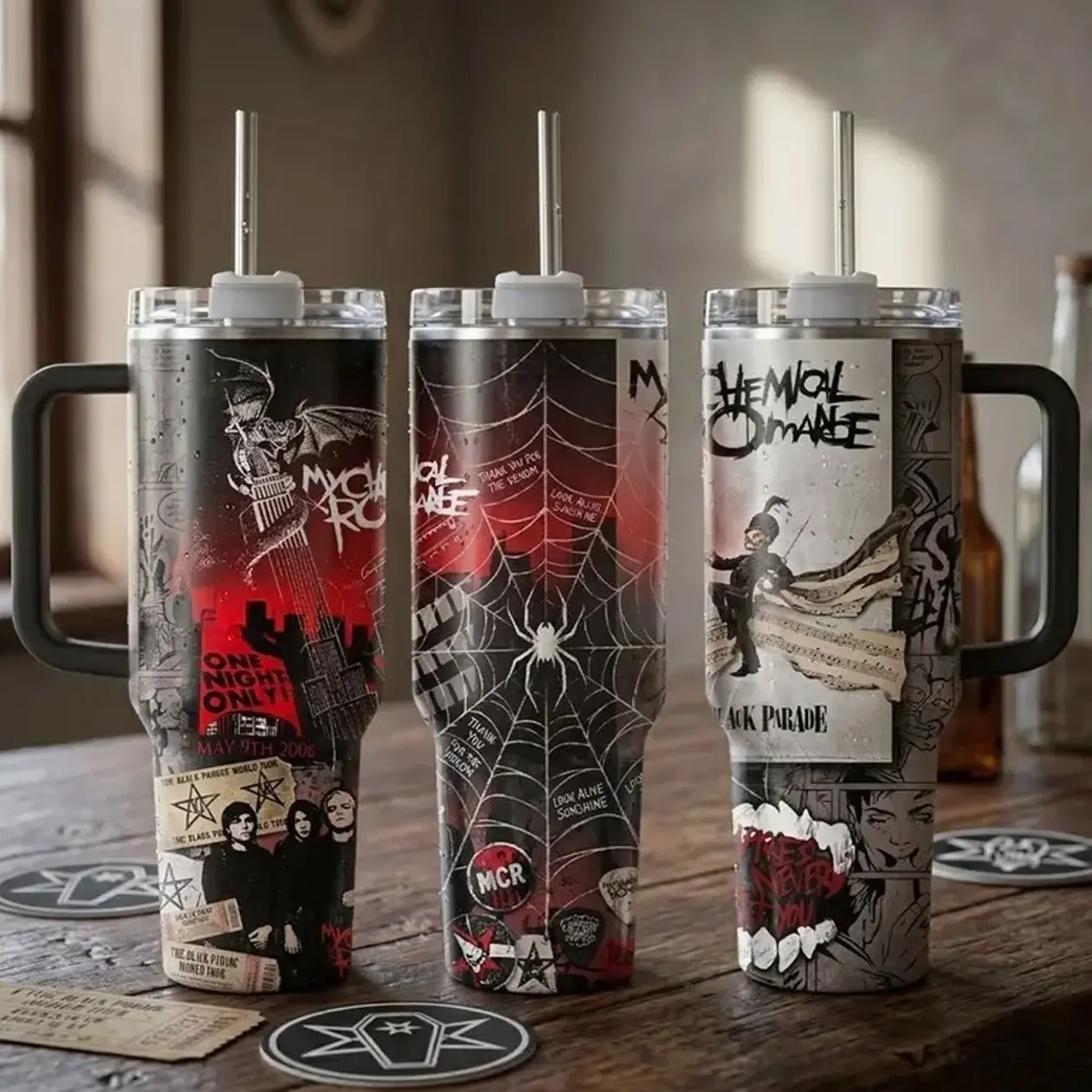 My Chemical Romance The Black Parade 20oz/30oz/40oz Stainless Steel Tumbler – Double Wall Insulated Travel Mug, Rock Band Fan Gift