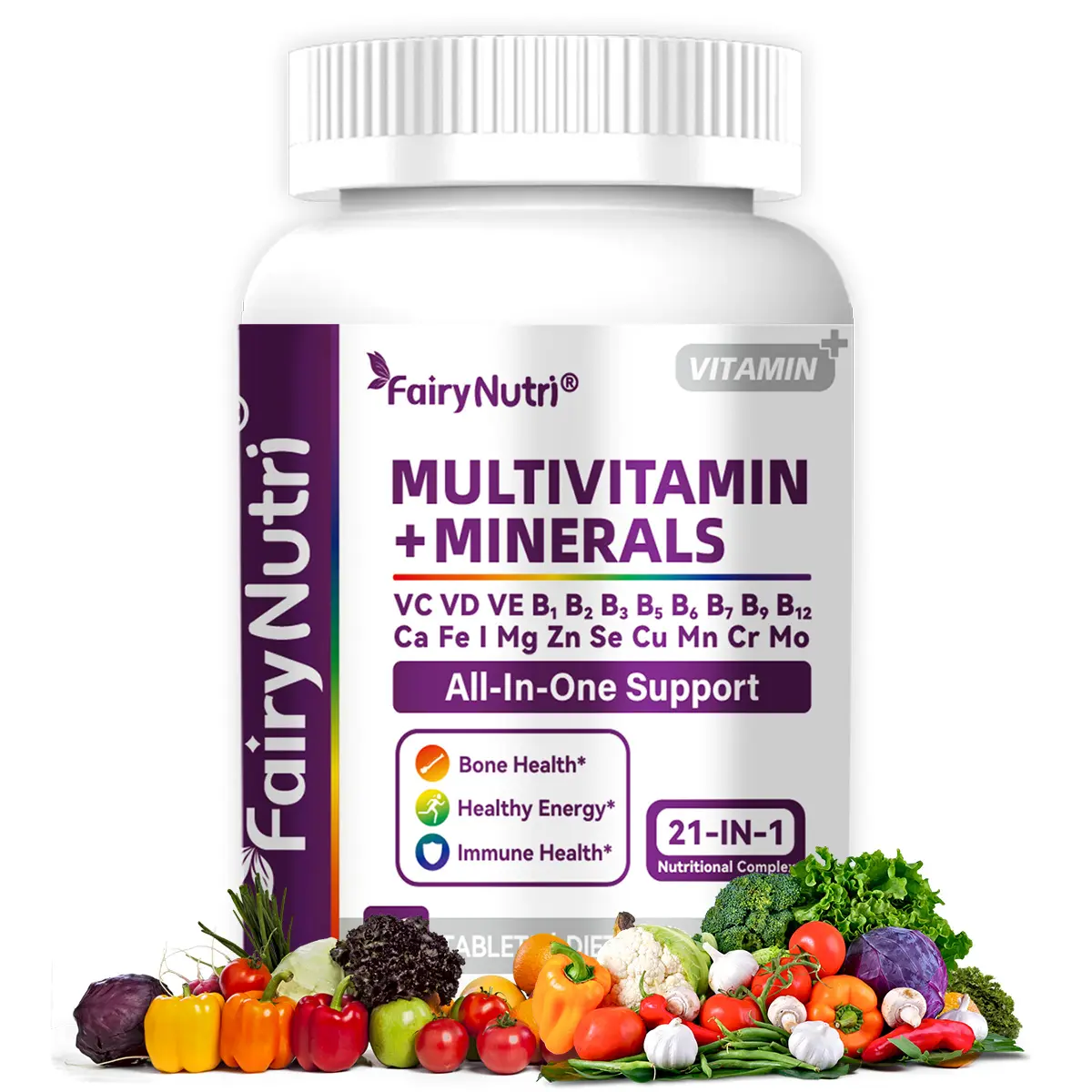 Multivitamin + Minerals All-In-One Support 21-IN-1 Nutritional Complex for Bone Health Healthy Energy & Immune Health essential multivitamin