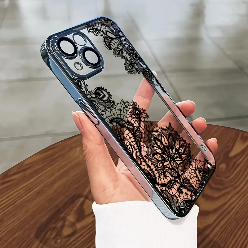Lace print pattern design mobile phone case for iphone 17 17 Pro Max 17 Pro 16 15 14 plus 13 12 11 pro max soft shockpoof casing black preservation cases women preserve cover