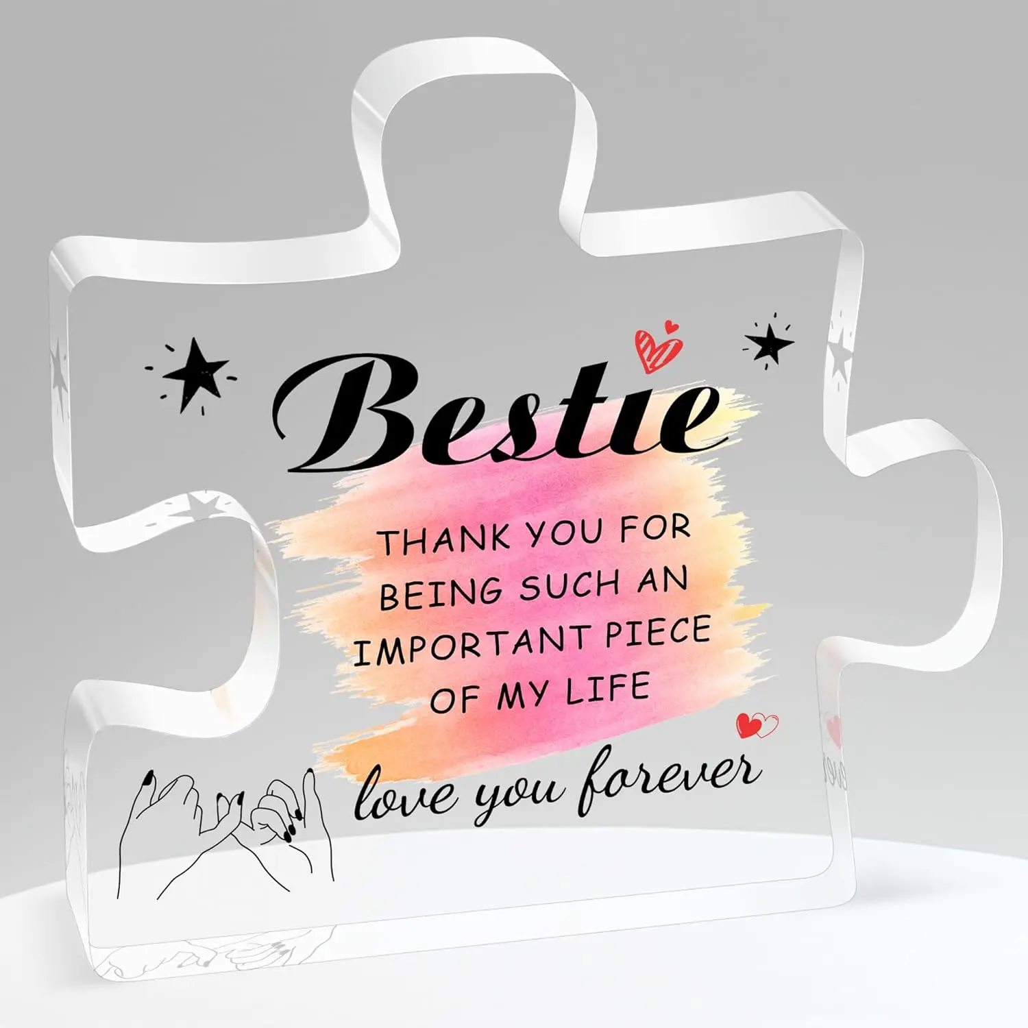 Acrylic Desktop Ornament for Friends, Unique Gift for Best Friends and Soul Sisters, Multi-Functional Room and Office Decor for Seasonal Celebrations, Home Decor, Acrylic Desktop Decoration