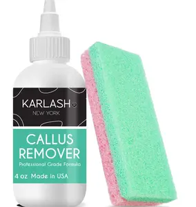Karlash Callus Remover Gel for Feet and Foot Pumice Stone Scrubber Kit Remove Hard Skins Heels and Tough Callouses from feet Quickly and Effortless 4 oz (4 Ounce)