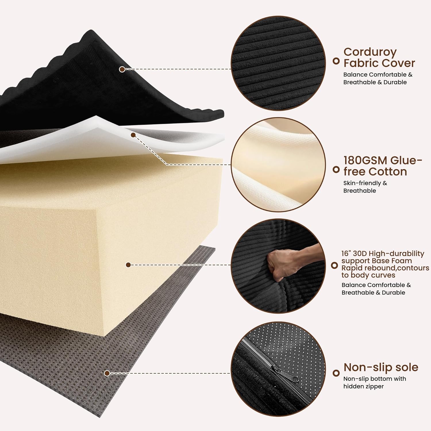 108” Modular Sectional Sofa, Cloud Sectional Couch with Deep Seat, Modern Modular L-Shape Sofa Couch with Chaise,Upholstered Boneless Couches for Living Room Bedroom (Black, Left Facing Chaise)