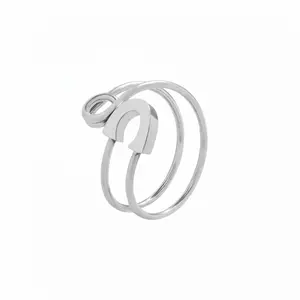 Adjustable Safety Pin Ring - Stainless Steel