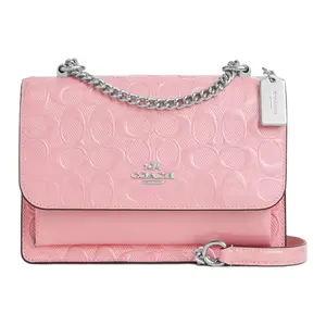 Coach Klare 22 Reversible Strap Crossbody Bag for Women, Pearlized Patent and Smooth Leather, Pink