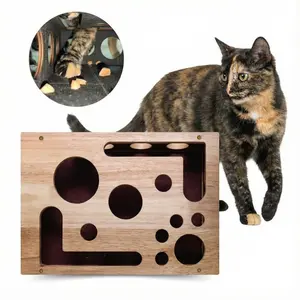 Cat Nail File Scratch Enrichment Box Stress-Free Alternative to Clippers & Grinders Sandpaper Inside for Indoor Cats Puzzle Design