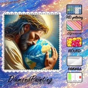 5D-DIY, high-end velvet canvas, diamond art, diamond painting, diamond painting kit, halo, earth, Planet, embrace, AB diamonds, crystal diamonds, perfect home decoration, handmade diamond art painting kit, special craft diamond art kit