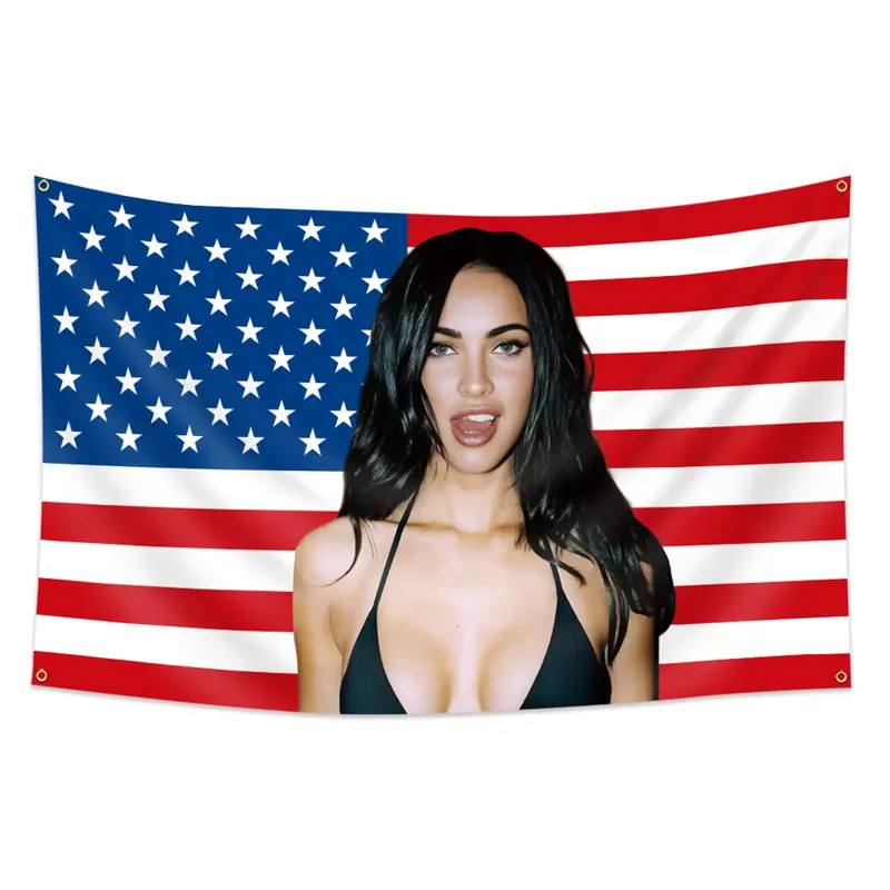 1pc, A Female Model Actresses 01 USA Flag Banner, 3x5ft (90*150cm), 4 Grommets, Single-Sided Printing, for Indoor, Outdoor, Activities, Dorm, Yard, Home, Garden, Bedroom, Man Cave, Party, Decoration Items