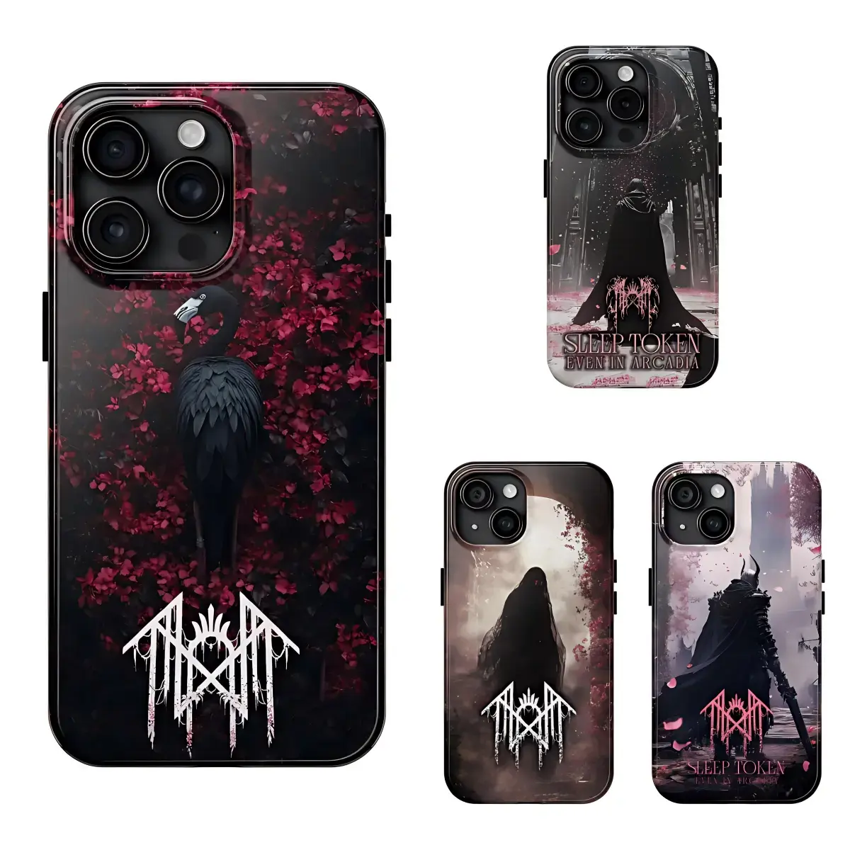 4 styles Sleep Token Emergence Even In Arcadia tour 2026 Phone Case Custom Fit for iPhone 17, 16, 15, 14, 13, 12, 11 Pro Max Plus, shock-absorbing Arcadia Core Tour Vibe Heavy Duty Hard Case Shell