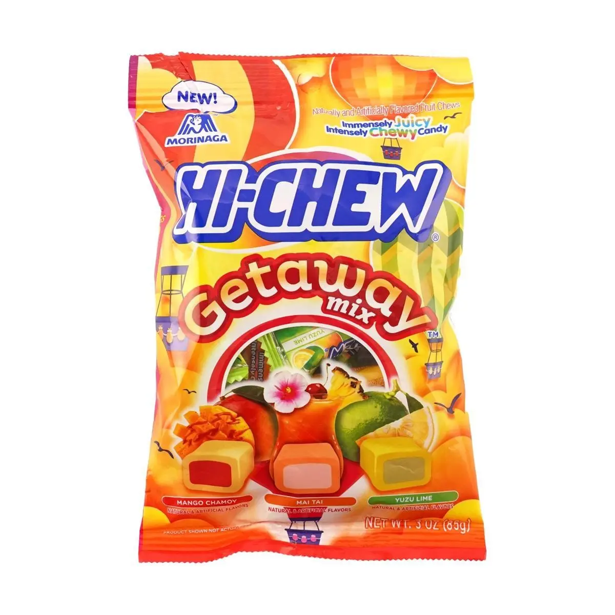 HI-CHEW Japanese Fruit Chews - Mixed Flavors: Mexican Mango, Thai Cocktail, Yuzu Lime - 85g