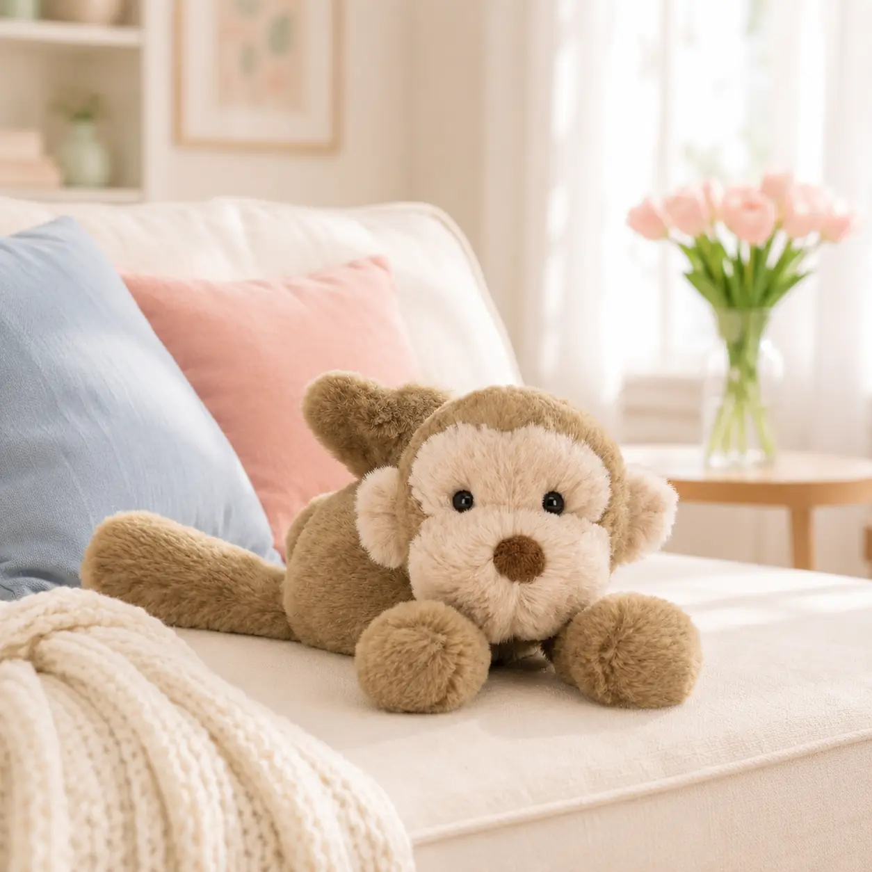 Jellycat Monkey Plush – Cute Soft Brown Monkey Stuffed Animal, Cuddly Long-Tail Plush Toy, Adorable Gift for Kids, Teens & Plush Collectors