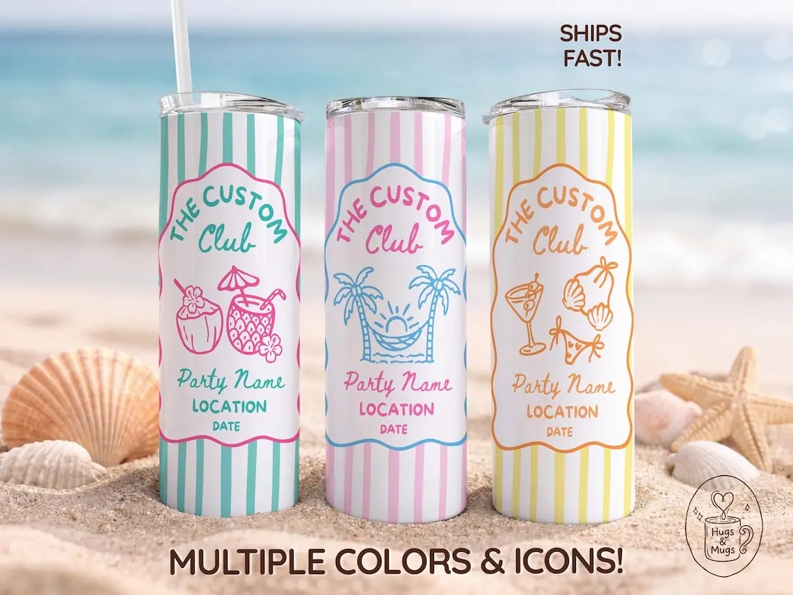 Custom Vacation Tumbler, Girls Trip Tumbler, Personalized Family Vacation Tumbler, Custom Birthday Cups, Beach Girls Trip Gifts