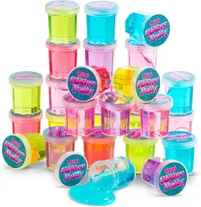 Summer Spring Gift Mini Glitter Putty - (Bulk Pack of 48) Mini Slime for Kids Party Favors in Assorted Neon Rainbow Colors for Birthday Party Favor, Fidget Toys, and Prizes