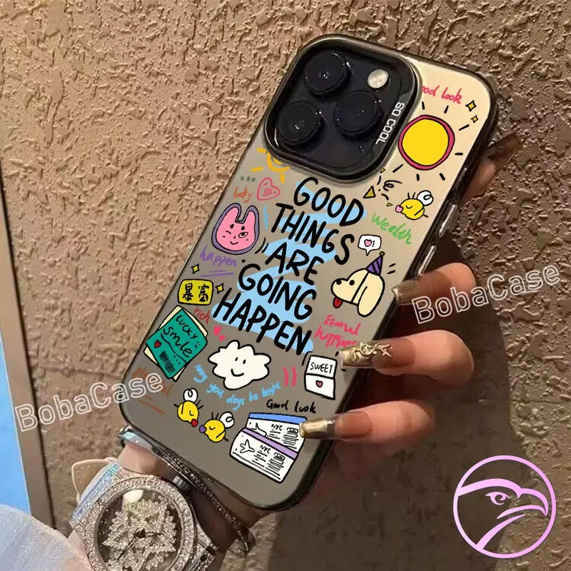 Good Vibes Phone Case – Playful Cartoon Doodle Design | Cute Protective Cover for Everyday Style | Compatible With iPhone 11–17