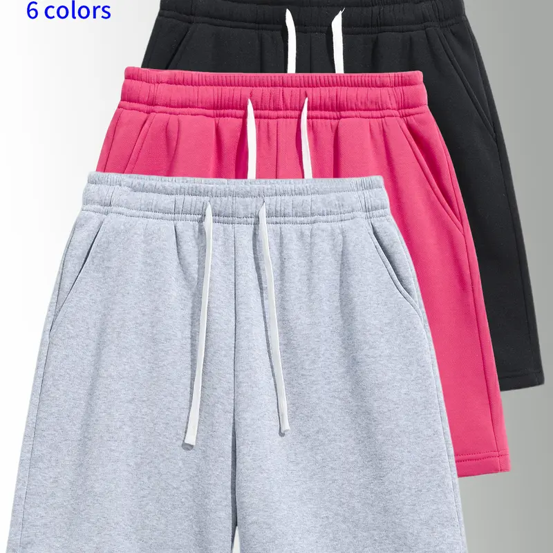 3-Pack men’s shorts: drawstring waist, mid-thigh length, simple solid colors that are easy to match. Suitable for summer daily commuting and work, outdoor running, holiday casual sports—wearable by both men and women.