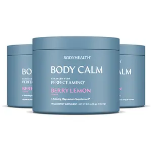 BODYHEALTH Body Calm Magnesium Drink - Activated Magnesium Citrate for Relaxation & Sleep - Vegan, Gluten-Free, No Artificial Sweeteners - Berry Lemon Flavor