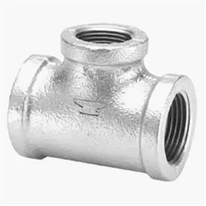 212 MAIN 1.25 in. Galvanized Malleable Iron Tee, Anvil International 8700121059, NPT Threads, Water Pipe Component for Pipe Branching, Sailing Water Sports Use
