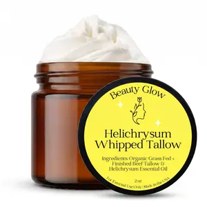 Helichrysum Gymnocephalum Whipped Beef Tallow Balm Cream for Face & Body Age Defying Hydrating, Skin Healing, Full Body Hydration, Multipurpose Balm 2 Oz