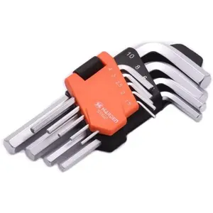 Pro 9 count Short Hex Allen Wrench Set - Metric 10mm - 1.5mm - Harden CRV Steel - Optimum Strength Steel - Organizer Tool Clip for Quick Access to Size