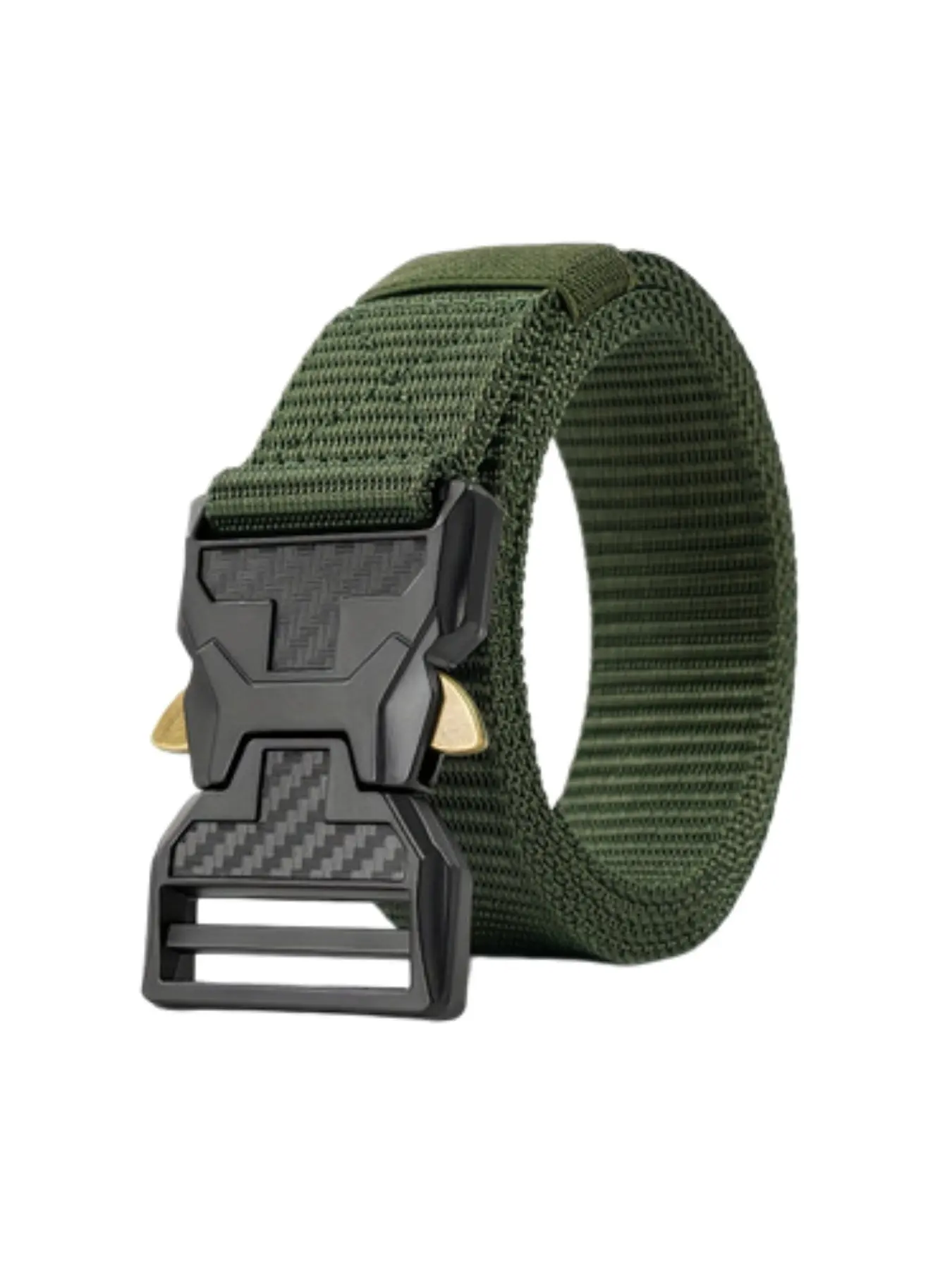 Men's Quick-Release Tactical Belt, Adjustable Belts, Carbon Fiber Textured Buckle, Thick Nylon Strap, Durable Breathable, Ideal for Outdoor Training