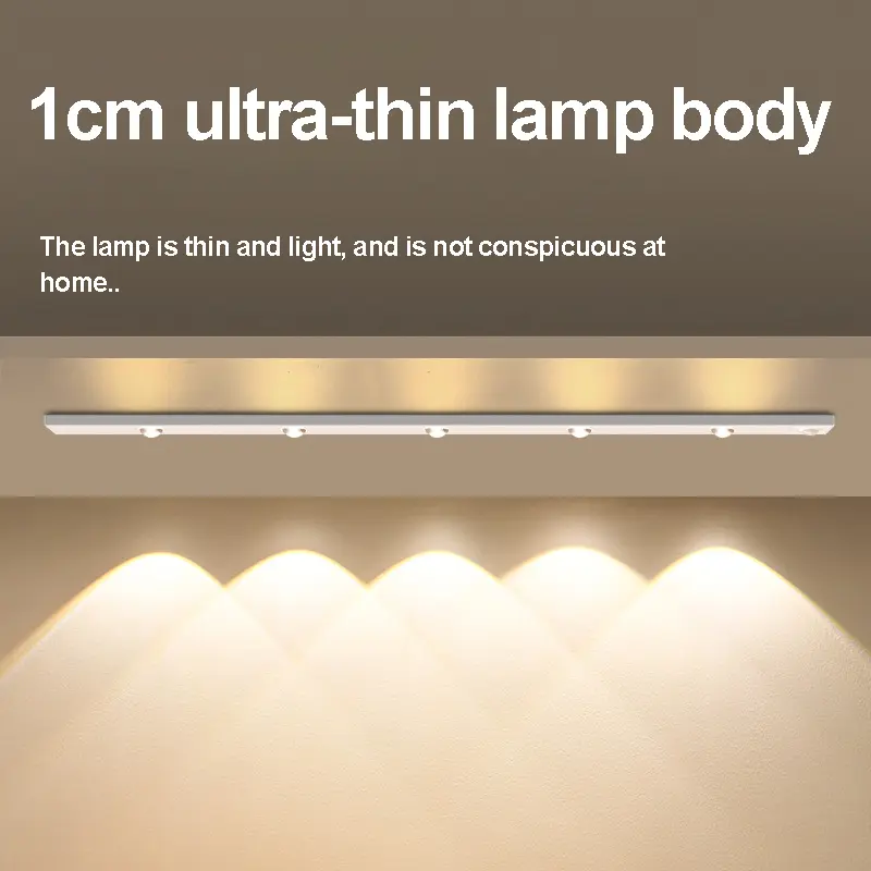 LED Body Sensing Light Strip Under Cabinet Rechargeable Adjustable RGB Lighting for Wine Display Cabinet Shoe Wardrobe Entrance Modern Mood Lighting