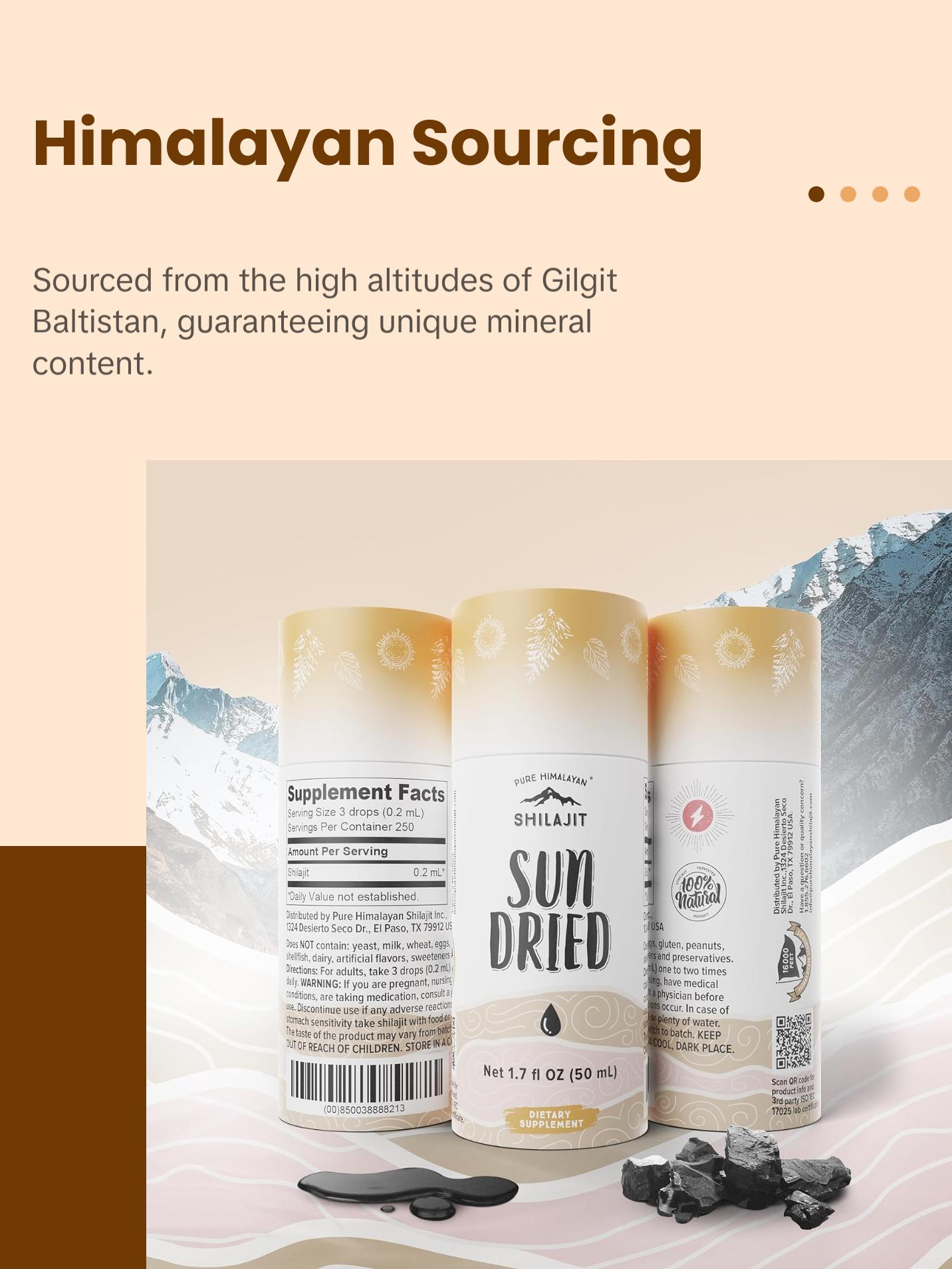 Pure Himalayan Shilajit, Sun Dried Liquid Drops - Immune Support Supplement, Energy Boost, Detox Cleanse, Anti-Aging and Wellness - Natural Trace Minerals & Fulvic Acid Complex