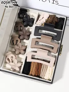 31pcs Curry Color Women's Hair Accessories Combination Suitable for Various Life Scenes Including Earth Color Hair Clip Hair Ring and Other Practical Hair Accessories Simple Design Paying Attention to Material and Wear Comfort to Meet Daily Hair Managemen