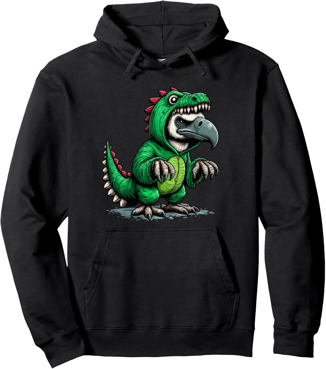 Vulture Wearing Dinosaur Costume Halloween Cosplay T-Rex Pullover Hoodie - Diegoort Shop 47B0F276XW1H