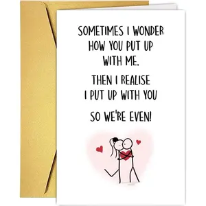 Romantic Valentines Day Gifts Him Her, Funny Valentine's Day Card Gift Girlfriend Boyfriend Wife Husband, Love you Valentine Card, Humor Birthday Vday Wedding Anniversary Card, Valentine Card Gift