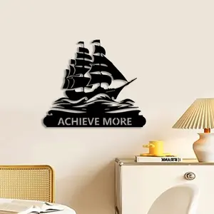 1pc Pirate Ship Metal Wall Art, Pirate Ship Statue Mural, Perfect for Living Room, Room, Outdoor Space Decor, New Year Decor, Ideal Gift for Pirate Fans halloween decorations