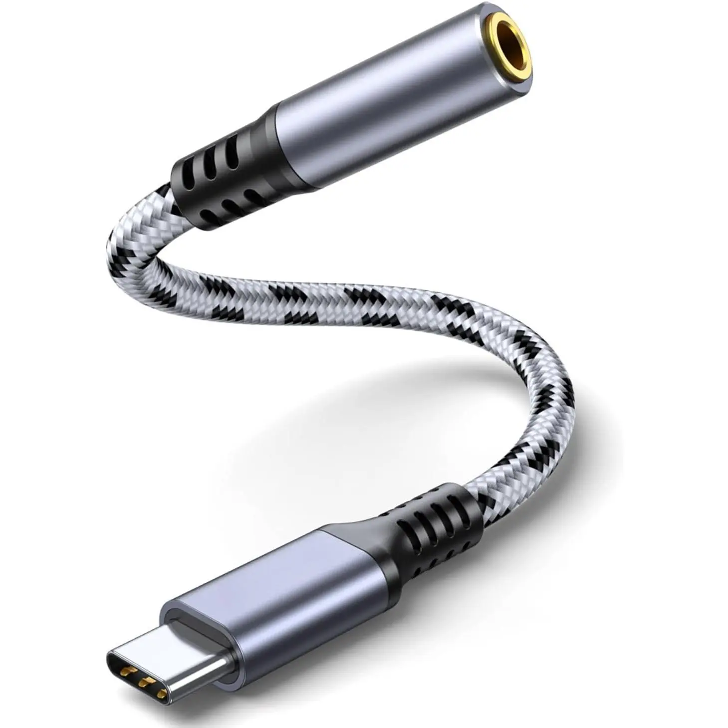 USB C to 3.5mm Audio Adapter - Headphone Jack to USB C Dongle , Aux to USB C Adapter Cord Compatible with  17 16 15 Pro Max Plus, Galaxy S25 S24 S23 Ultra, Pixel 9 8, iPad