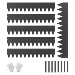 【DealsForYouDays】VEVOR Steel Landscape Edging,  6 Packs 40 x 8 in Rust-Resistant Metal Landscape Edging, Bendable Garden Edging Border, Heavy Duty Lawn Edging, Easy-to-Install, Flower Bed Yard Pathway Divider Black