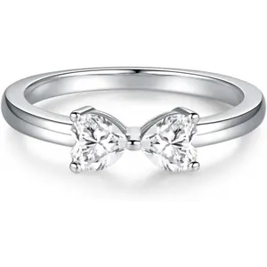 0.6 Carat Moissanite Wedding Ring for Women Fashion 925 Silver Bow Tie Ring Heart Moissanite Engagement Ringlucy ring  princess cut ring halorings