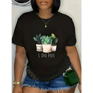 100% Cotton I Do Pot Garden T-Shirt - Unisex-Adults, Short Sleeve, T-Shirt, Black, Small