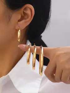 Simple Fashionable Geometric Design Earrings, 4 Pairs Fashion Jewelry for Party, Daily Clothing Decor, Trendy All-match & Exquisite Jewelry for Birthday Gift