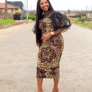 Ankara fitted dress Floral Slim-fitting