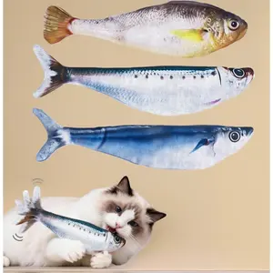 Rechargeable Cat Toy – 3 Pack Flopping Fish, 7.1" Realistic Plush, 3 Flapping Modes, with Catnip, Interactive Electric Wiggle Fish for Indoor Play