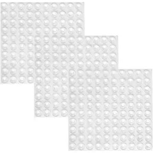 300 count Clear Rubber  Adhesive Door Bumpers Pads Sound Dampening Cabinet Buffer Pads, 8.5 by 2.5 mm (Clear)