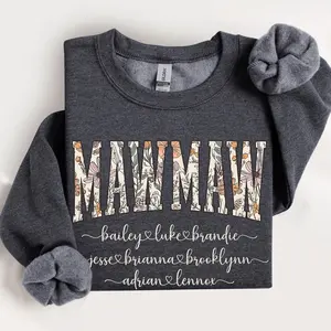 Custom Mawmaw Sweatshirt, Personalized Shirt for Mawmaw, Boho Floral Mawmaw Tshirt Gift for Grandparent