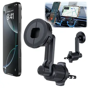 for MagSafe Magnetic Car Phone Mount With Metal Air Vent Hook, Never Blocking Car Air Vent Cell Phone Holder Stand, N52 Magnets Hands Free Phone Holder Accessories, Universal for iPhone 17 16 15 14 13 12 XS Max XS XR X 8 Pro Plus Max Mini Samsung S25 S24