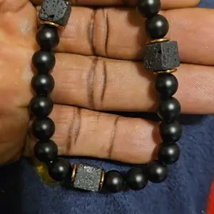 Men's Agate Obsidian Bracelet, 8mm Root Chakra Beads, Matte Finish Energy Jewelry, Premium Bracelet, Boost Confidence & Stability