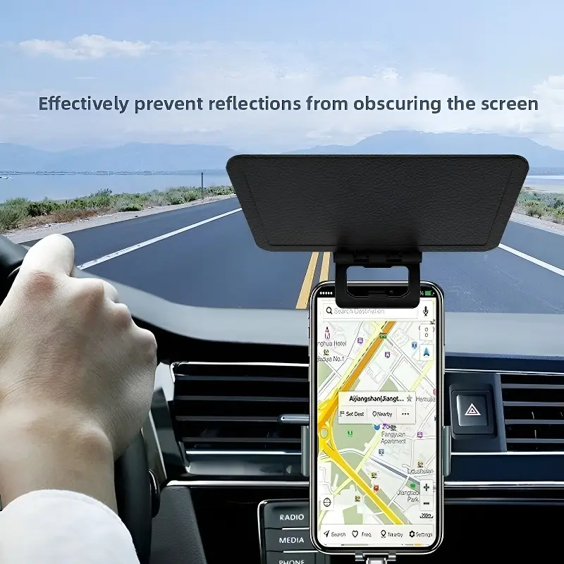 Portable Foldable Phone Sun Shade — Multi-Angle Anti-Glare Universal Visor for Any Smartphone. Lightweight Outdoor Screen Shield for Cycling, Camping, Sports, and Travel. Finally See Your Screen in Bright Sunlight